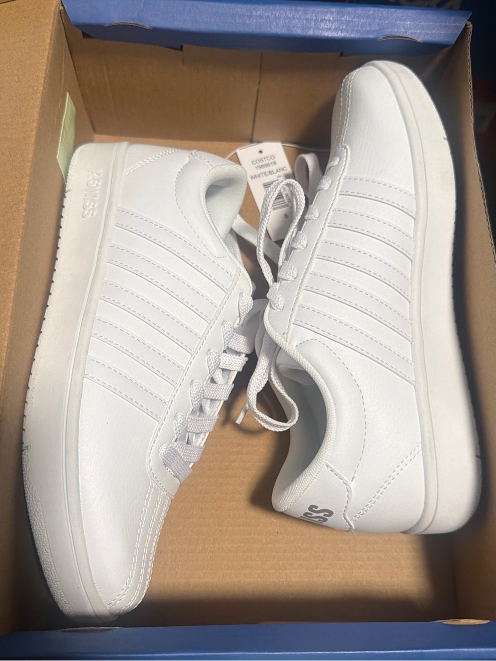 K-Swiss Court Open Stripe Women's White Low Top Sneakers Style Sz 8